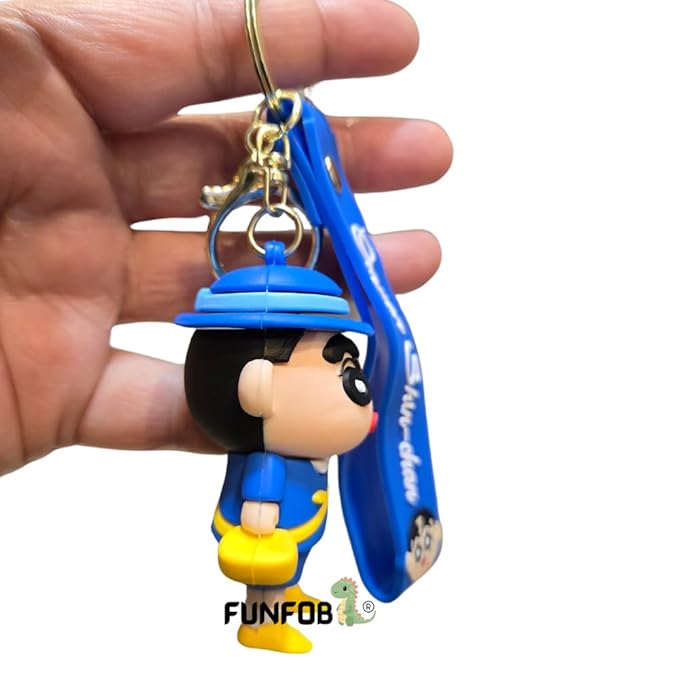 Shinchan Keychain School Dress Version With Hook & Strap | Shichan Blue Dress