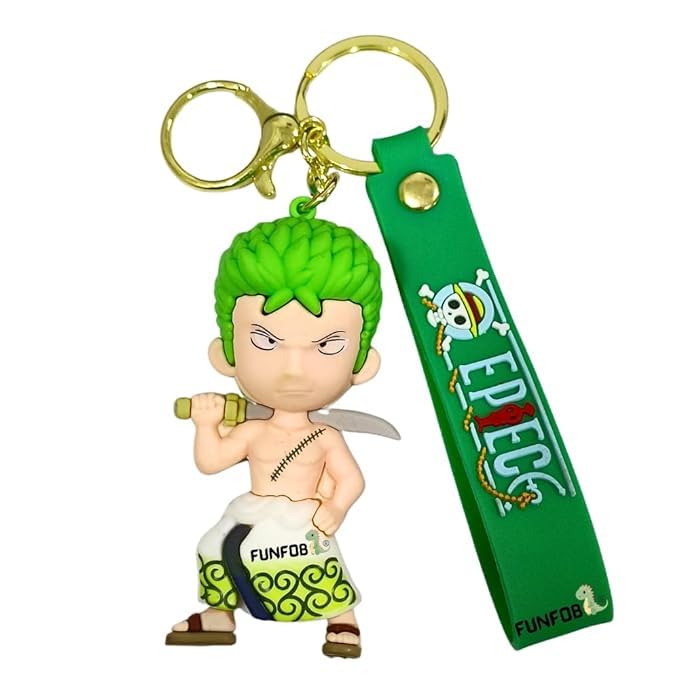 Anime Keychain With Hook & Strap For Fans Collectible Gifting | Zoro White