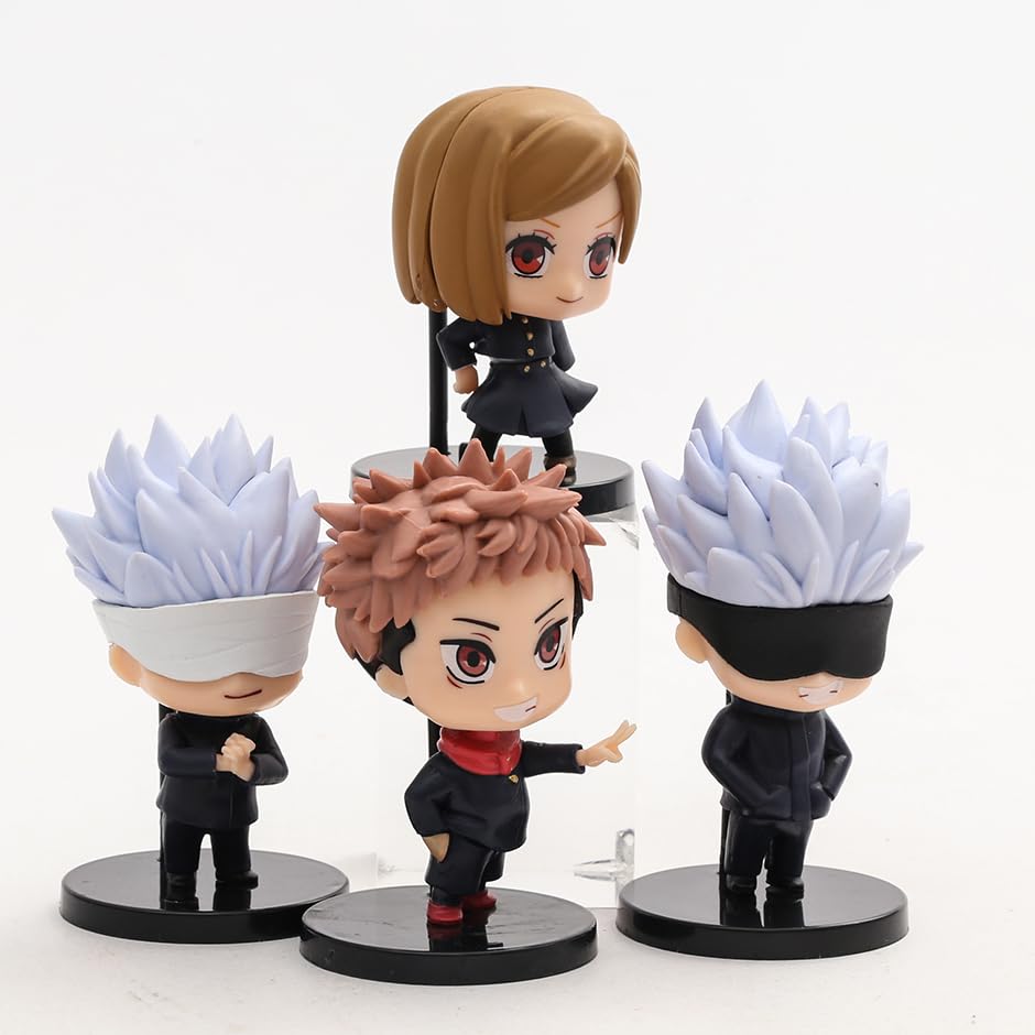 Anime Action Figure Set of 4 Height -7.5cm  | Juju-tsu Set of 4 Mini