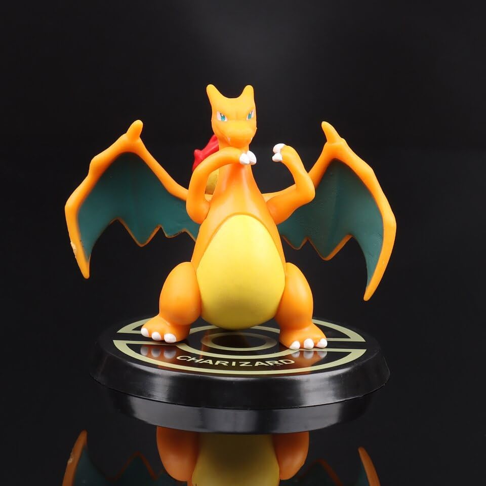 Cartoon Action Figure Toy Height - 7.5CM | Poke Orange Round Stand