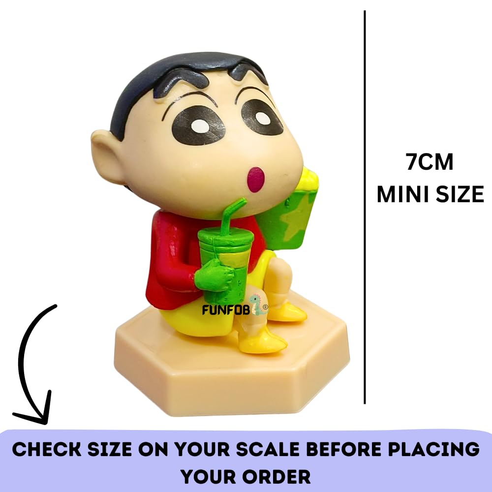 Shinchan Action Figure Toy Size - 7CM  | Shin Sitting Popcorn Small