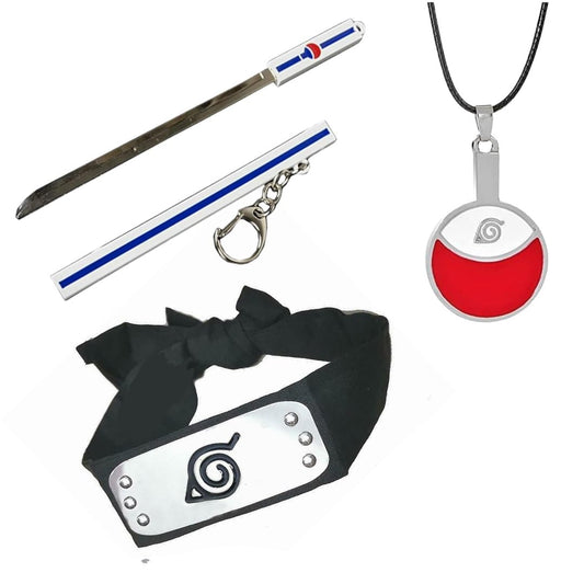 Anime Headband Pendant & Keychain Pack of 3 Items | Naru Kit White