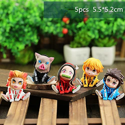 Devil Slayer Action Figures Set of 5 Figures Height 5.5CM | Demon Hoodie