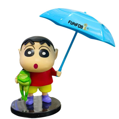 Shinchan Action Figure Toy Size - 7CM | Shin Blue Umbrella Small