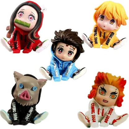 Devil Slayer Action Figures Set of 5 Figures Height 5.5CM | Demon Hoodie