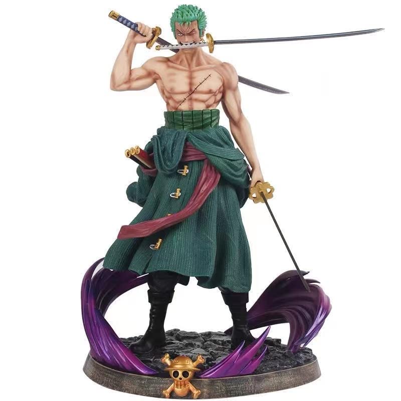 Anime Action Figure with Changable Face | Assembly Required |  Height -21CM | Zoro On Stone