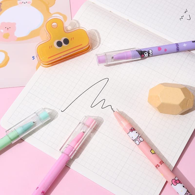 Hello Kitty Pen Set of 6 | Black Ink Gel Pen For School College Office Gifting Stationery