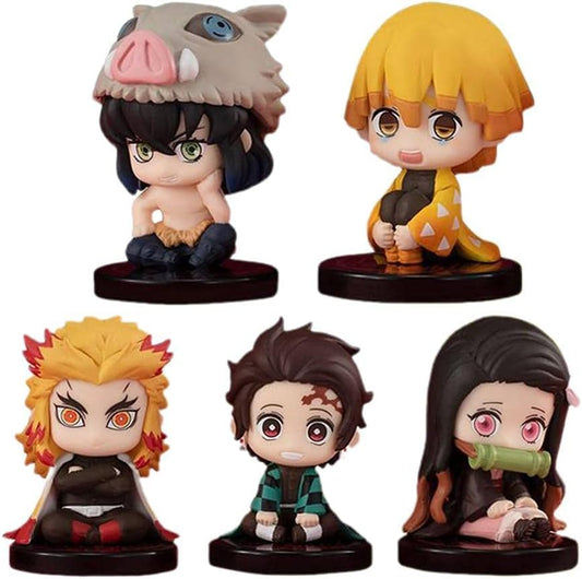 Anime Action Figures Set Of 5 Height -5Cm | Demon Mini