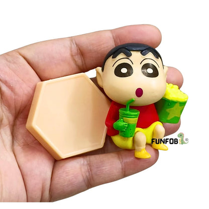 Shinchan Action Figure Toy Size - 7CM  | Shin Sitting Popcorn Small