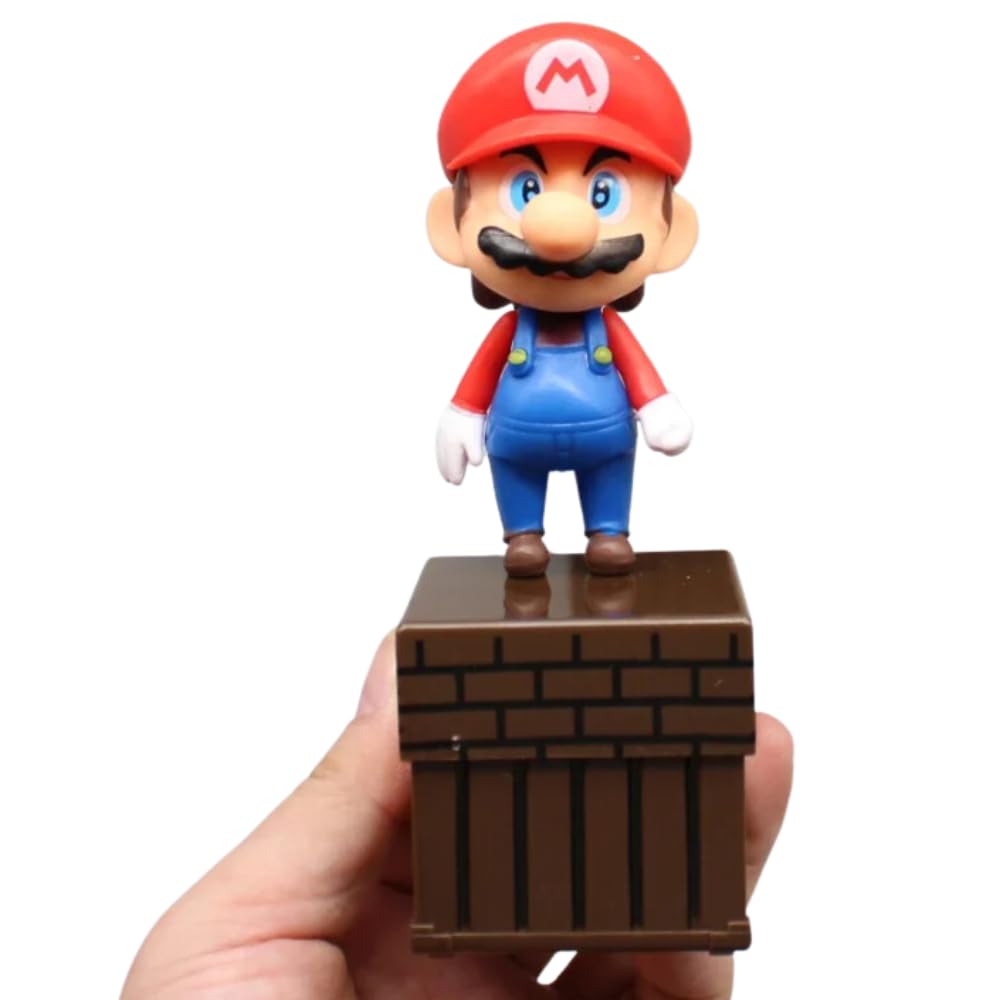 Mario Action Figure Height-13.5cm Mario Toys | Red Mario Brown Box