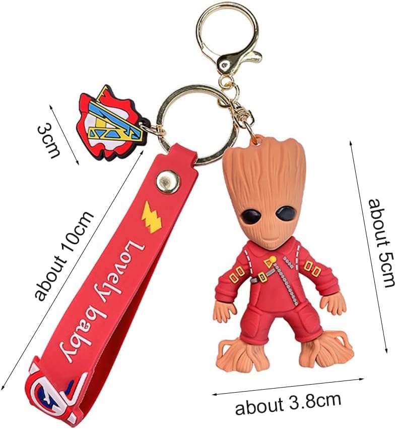 Groot Keychain With Hook & Strap | Random 1PC Only