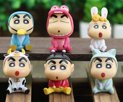 Shinchan Action Figure Set of 6 Height-6CM| Shinchan & Himawari