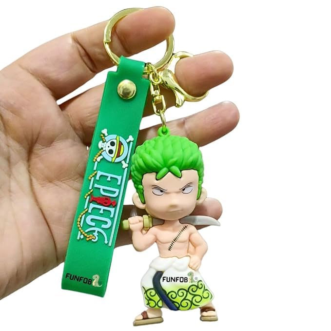 Anime Keychain With Hook & Strap For Fans Collectible Gifting | Zoro White