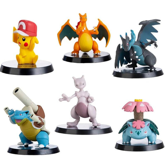 Cartoon Movie Action Figure Pack of 6 Toy Height -4.5CM to 7.8CM | Poke Round Set of 6