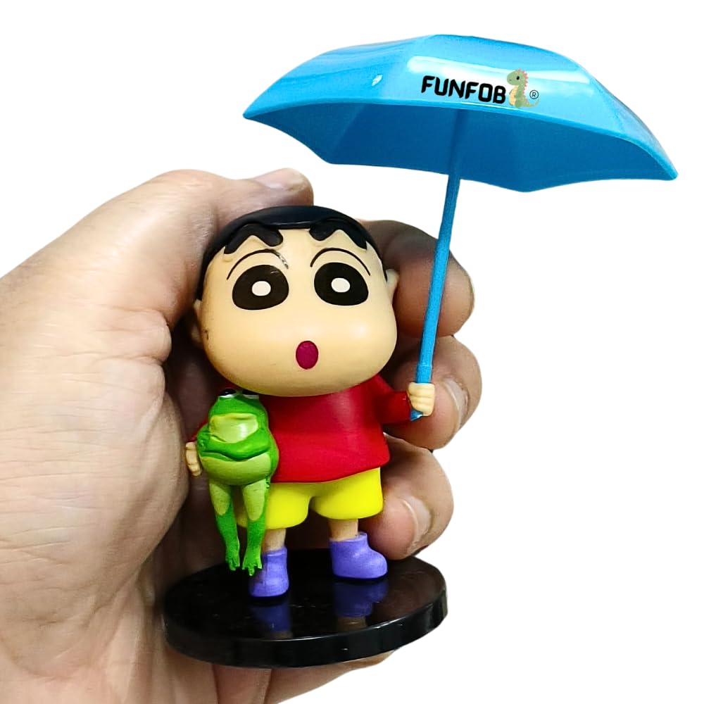 Shinchan Action Figure Toy Size - 7CM | Shin Blue Umbrella Small