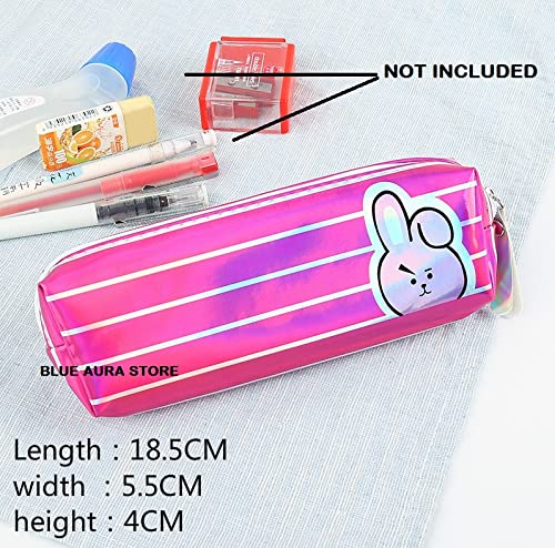 BTS Pencil Pouch Pen Pouch Cosmetic Bag Travel Pouch Multicolor | Cooky Pouch Stripes