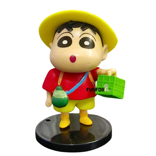 Shinchan Action Figure Toy Size - 8CM | Shin Hat & Basket Small