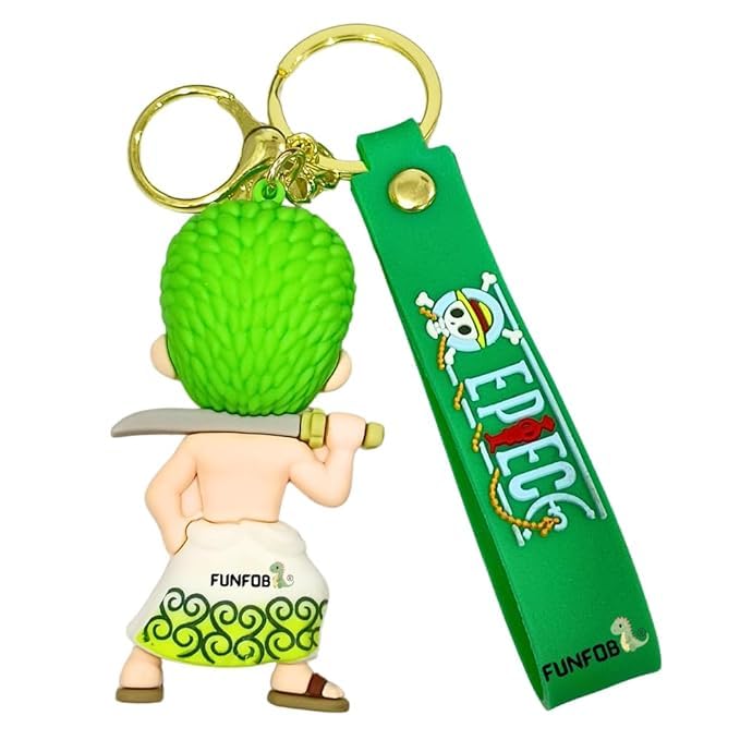 Anime Keychain With Hook & Strap For Fans Collectible Gifting | Zoro White