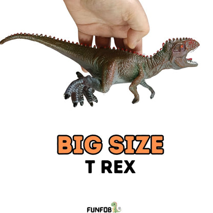 Trex Dinosaur Height-17x23cm Dinosaur Toy Action Figures Trex Red Brown GM)