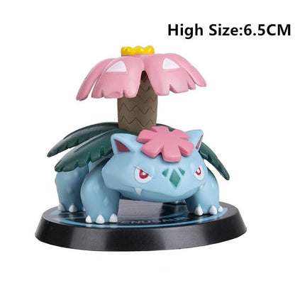 Cartoon Action Figure Toy Height - 6.5CM | Poke Blue Pink Round Stand