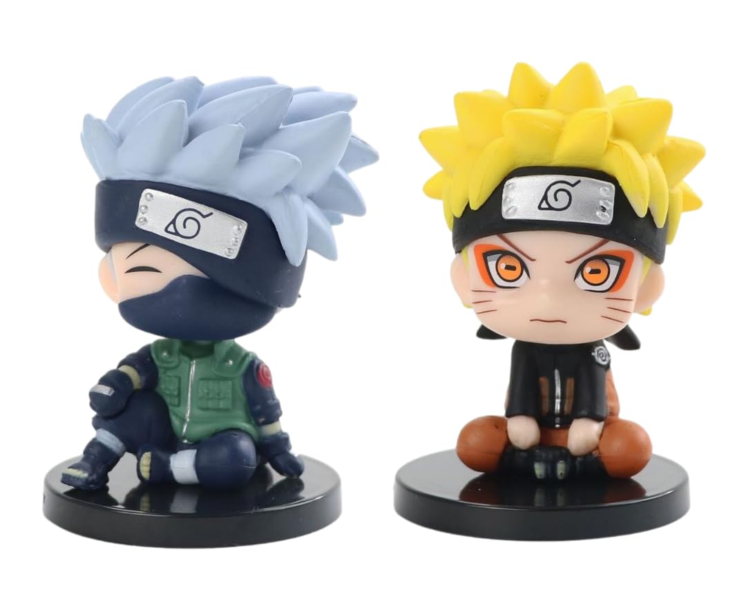 Anime Ninja Action Figure Pack of 2 Height -6.5 Cm | N-K Orange Eye