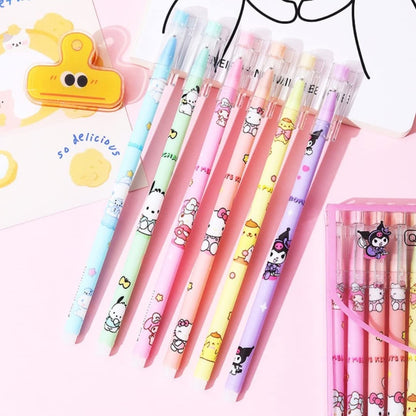 Hello Kitty Pen Set of 6 | Black Ink Gel Pen For School College Office Gifting Stationery