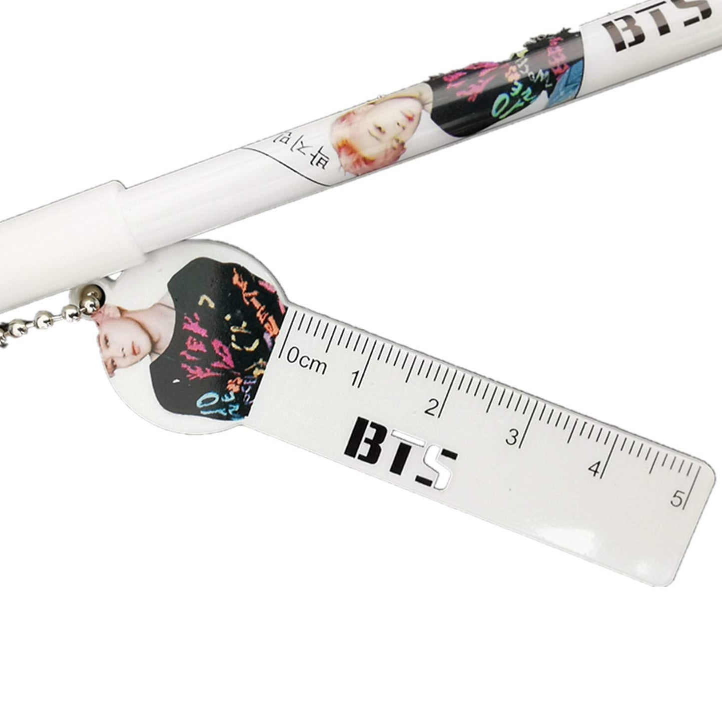 BTS Pen With Scale Attached Set of 4 For School College Office Gifting | BTS Boys Scale