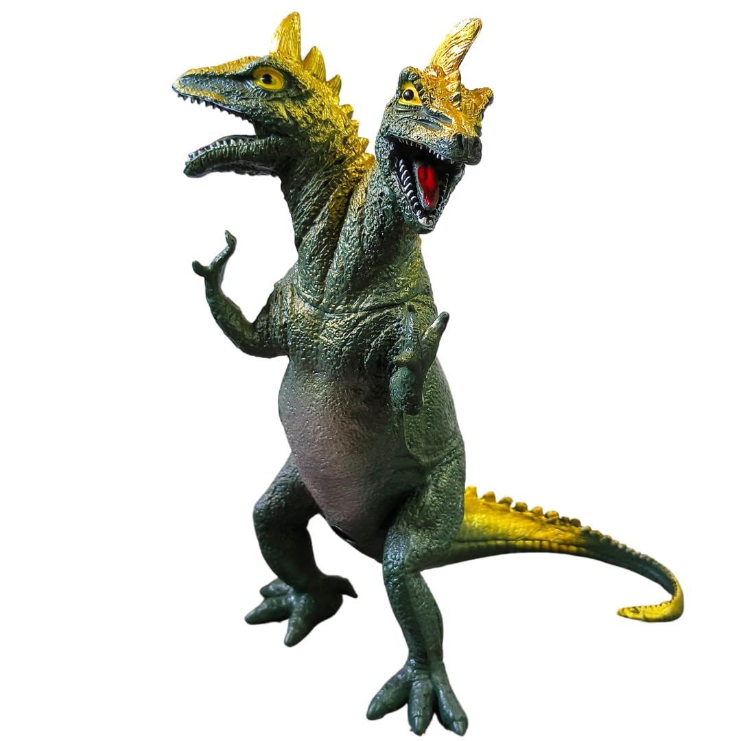 Dinosaur Toys for Kids Height-20CM Two Head Dinosaur Action Figures | 2 Head Green Golden