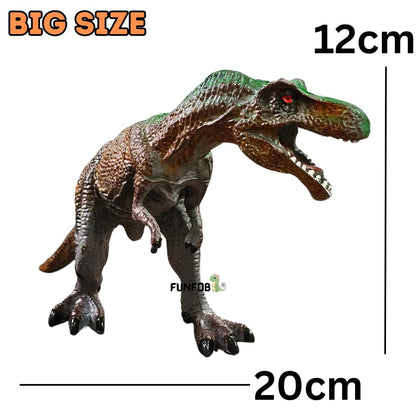 Dinosaur Toys Height-12x20cm Dinosaur Action Figures | Trex Green Brown GM