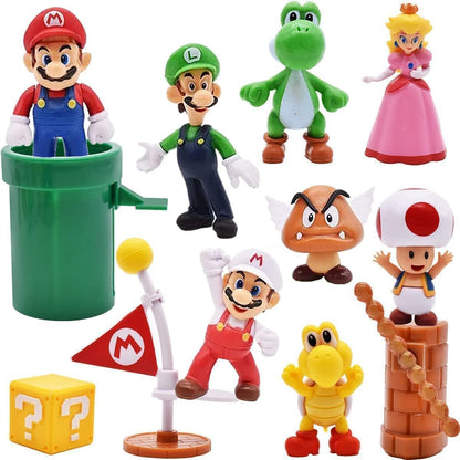 Mario Action Figures Set of 12 Figures Height - 4CM - 10CM | Mario Set of 12