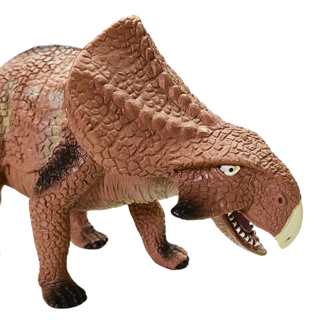 Triceratops Dinosaur Toys for Kids Height-20X12CM PVC Dinosaur Action Figures | Brown No Horn Dino BHV