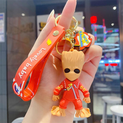 Groot Keychain With Hook & Strap | Random 1PC Only