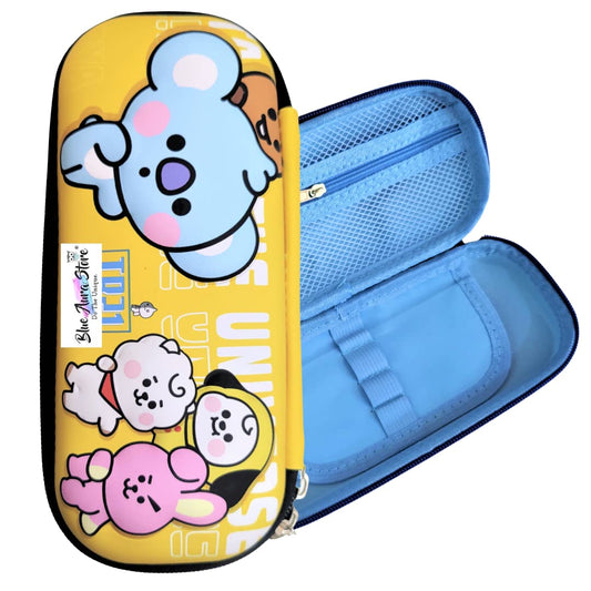 BT21 BTS Pencil Box Case 3D for Girls & Boys | Yellow