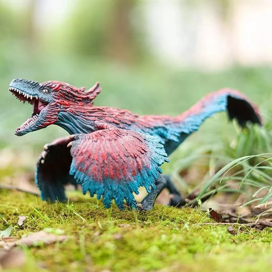 Pyroraptor Dinosaur Toys Figure Jumbo Size Width-25cm  | Red Blue Feather Big