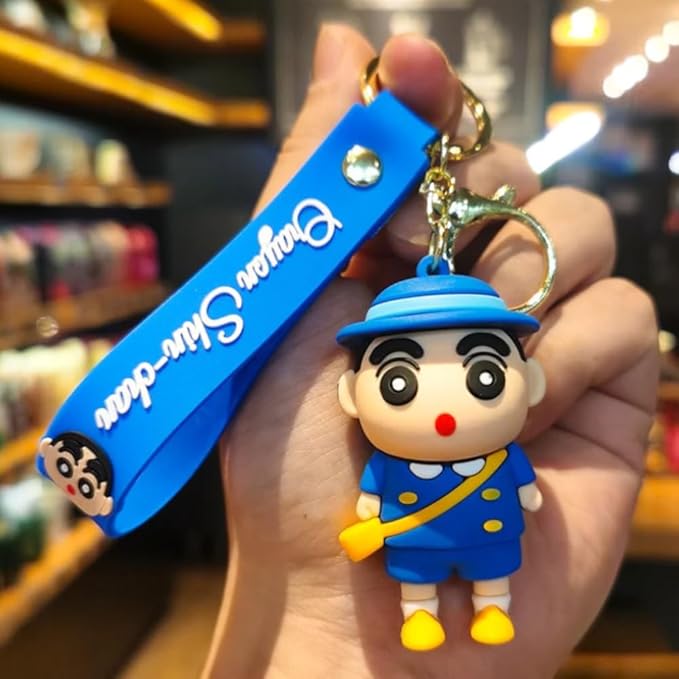 Shinchan Keychain School Dress Version With Hook & Strap | Shichan Blue Dress