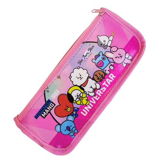 BTS BT21 Pencil Case Pencil Pouch Large Capacity | Pink Soft