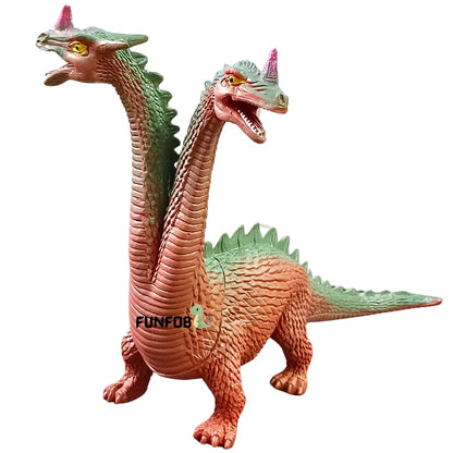 Dinosaur Toys for Kids Height-17x23cm Two Head Dinosaur Action Figures | 2 Head Orange Green