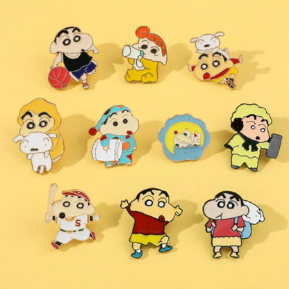 Shinchan Lapel Pins | Metallic Enamel Badges