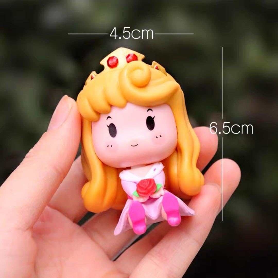 Princess Figure Dolls Height-6CM Mini Size | Yellow Pink Crown Doll