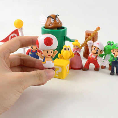 Mario Action Figures Set of 12 Figures Height - 4CM - 10CM | Mario Set of 12