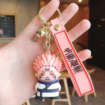 Anime Keychain With Hook & Strap | Black & White Juju