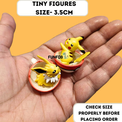 Cartoon Action Figure | Tiny Version | Pack of 5 Height -3.5CM | Poke Red Cup