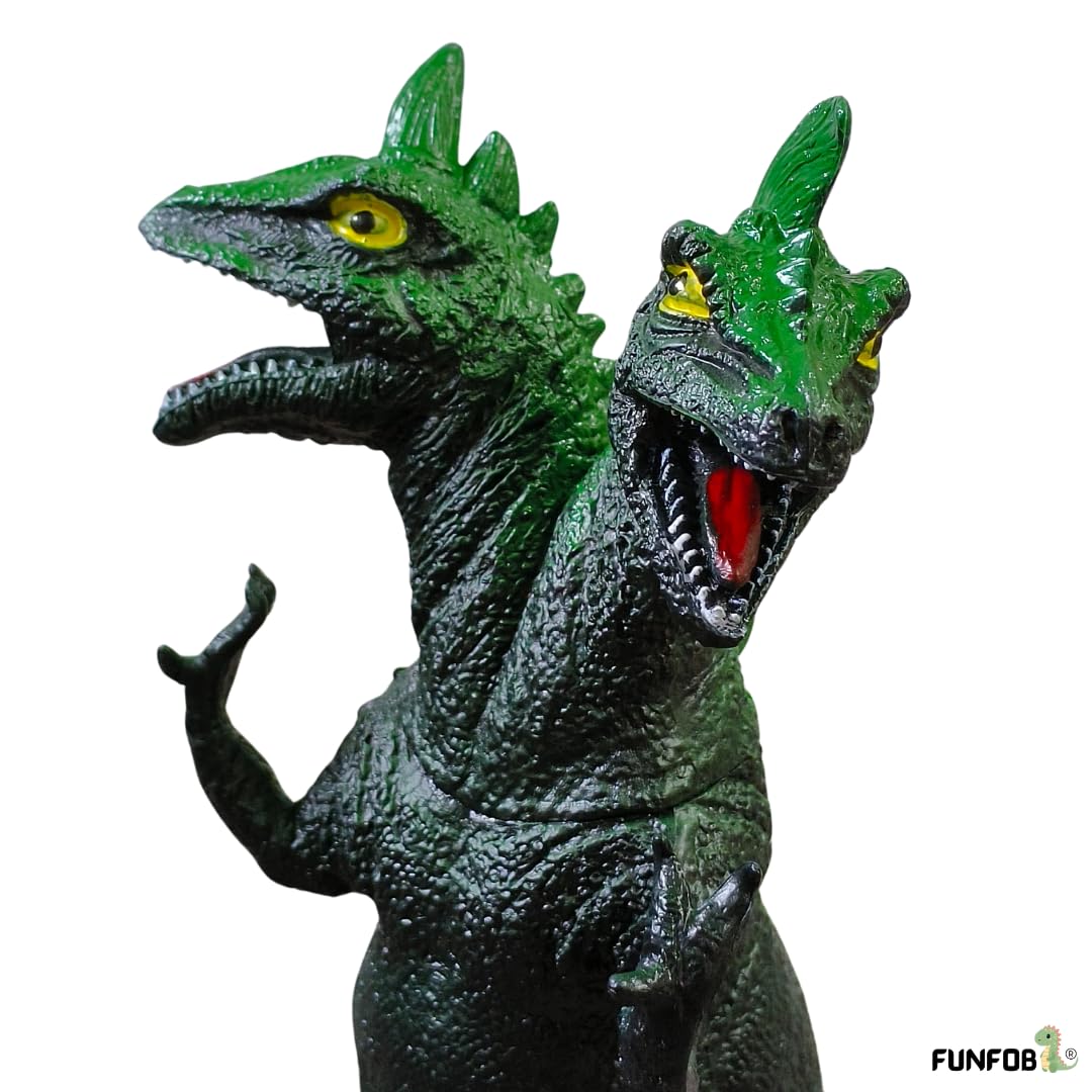 Dinosaur Toy Height- 20CM PVC Two Head Dinosaur Toy Action Figures | 2 Head Dark Green