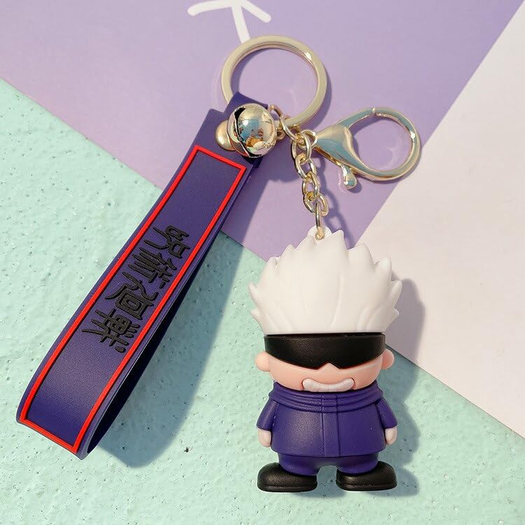 Anime Keychain With Hook & Strap | Gojo Keychain