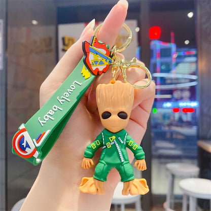 Groot Keychain With Hook & Strap | Random 1PC Only