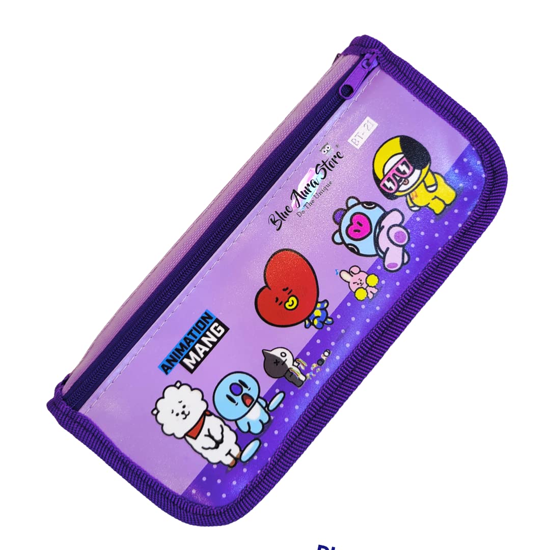 BTS BT21 Pencil Case Pencil Pouch | 1 Random Colour Only | Blue Soft