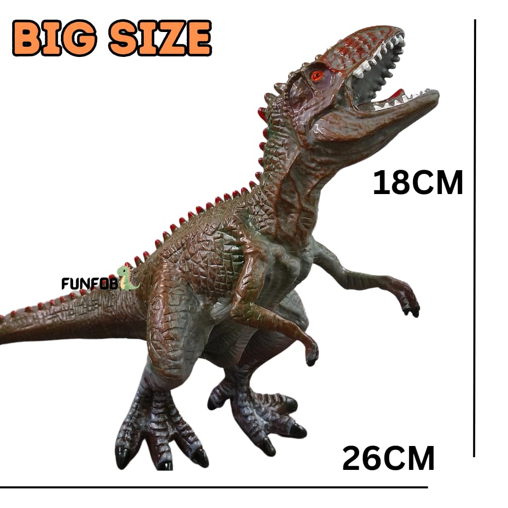 Trex Dinosaur Height-17x23cm Dinosaur Toy Action Figures Trex Red Brown GM)