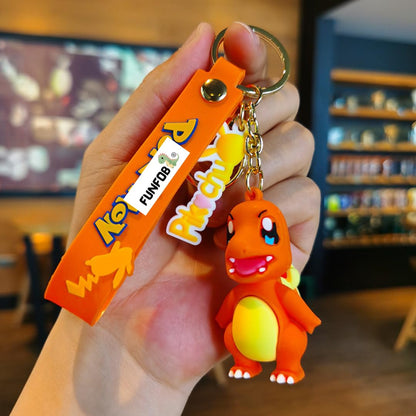 Cartoon Keychain For Fans With Hook & Strap | Poke Dragon Orange