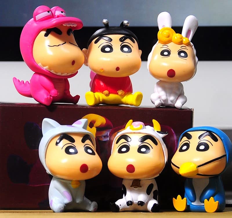 Shinchan Action Figure Set of 6 Height-6CM| Shinchan & Himawari