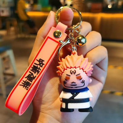 Anime Keychain With Hook & Strap | Black & White Juju